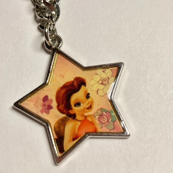 Vintage Disney Tinker Bell Rosetta Charm Bracelet Starter 8" Fairy Silver Tone - Picture 8 of 9
